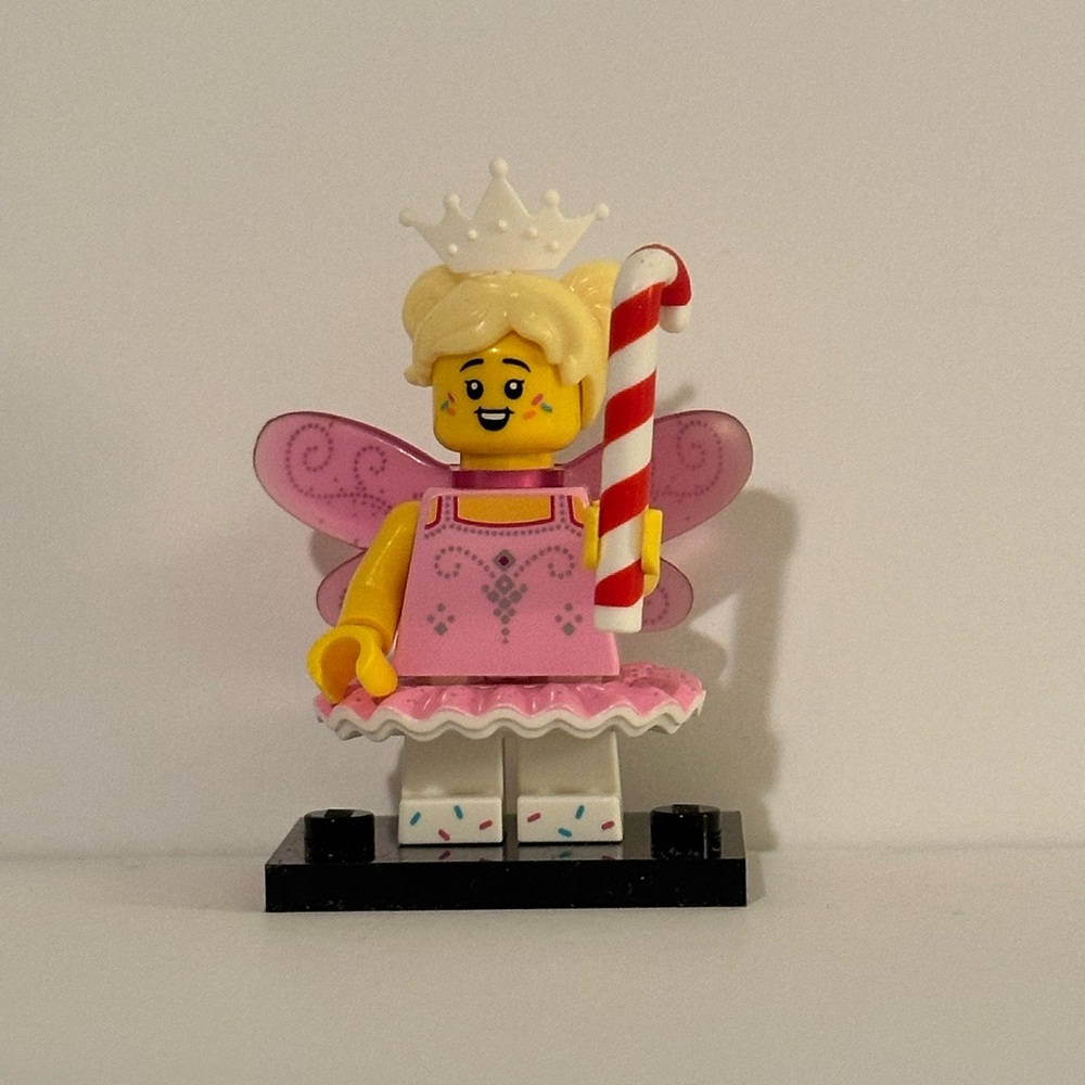 Lego CMF Pink Fairy Minifigure with Candy Cane
